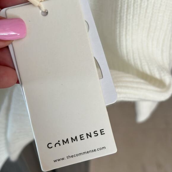 NWT REVOLVE & MINIMALIST lovers COMMENSE white sweater w black piping S - Picture 6 of 10